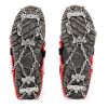 Outdoor 16-tooth Ice Claw Red Rubber Leather 201 Steel Chain + 304 Steel Claw For Winter Hiking Mountaineering Trekking