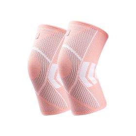 1pair Unisex Breathable And Anti-skid Knitted Compression Knee Pads; Protective Gear Set For Outdoor Sports; Jogging And Training (Color: Pink)