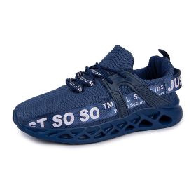 Four Seasons Sneaker Men Women Luxury White Multicolor Camouflage Breathable Mesh Fly Woven Casual Shoes Outdoor Running Walking (Color: Navy Blue)