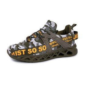 Four Seasons Sneaker Men Women Luxury White Multicolor Camouflage Breathable Mesh Fly Woven Casual Shoes Outdoor Running Walking (Color: Camouflage green)