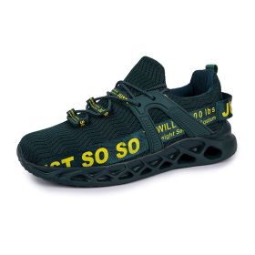 Four Seasons Sneaker Men Women Luxury White Multicolor Camouflage Breathable Mesh Fly Woven Casual Shoes Outdoor Running Walking (Color: Dark green)