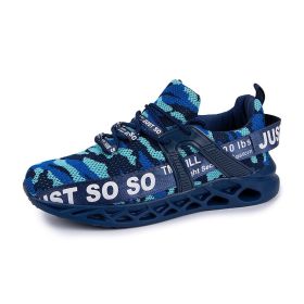 Four Seasons Sneaker Men Women Luxury White Multicolor Camouflage Breathable Mesh Fly Woven Casual Shoes Outdoor Running Walking (Color: Camouflage blue)