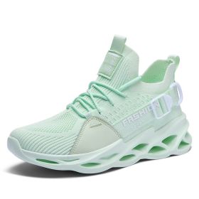 Men Women Casual Sneakers Mesh Breathable Comfortable Lightweight Damping Outdoor Running Walking Shoes Summer Spring Autumn New (Color: fresh green)
