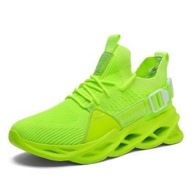 Men Women Casual Sneakers Mesh Breathable Comfortable Lightweight Damping Outdoor Running Walking Shoes Summer Spring Autumn New (Color: Green)