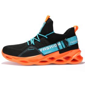 Women and Men Sneakers Breathable Running Shoes Outdoor Sport Fashion Comfortable Casual Couples Gym Mens Shoes Zapatos De Mujer (Color: G133 Black Orange)