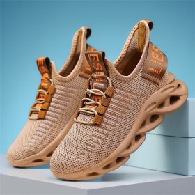 New Style Kids Shoes Boys Breathable Sports Shoes Girls Fashion Casual Shoes Kids Non-Slip Sneakers Children Running Shoes (Color: Khaki)