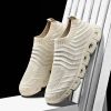 Spring Summer Autumn 39-48 Slip-on Casual Shoes Men Fly Woven Running Sneaker Soft Sole Comfortable Breathable Outdoor Sport