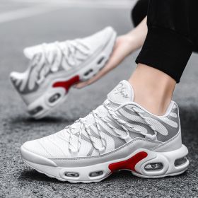 Mesh Fashion Casual Sneaker Sport Men Teenager Hot Air Cushion Running Shoe Breathable Tennis Youth Portable Comfortable Outdoor (Color: White)