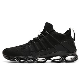 Casual Shoes Breathable Sneakers Mesh Boy Men Hot Comfortable Sport New Tenis Red Black Gray Spring Summer Autumn Blade Big Size (Color: Black)