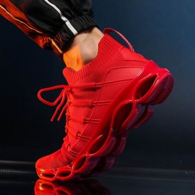 Casual Shoes Breathable Sneakers Mesh Boy Men Hot Comfortable Sport New Tenis Red Black Gray Spring Summer Autumn Blade Big Size (Color: Red)