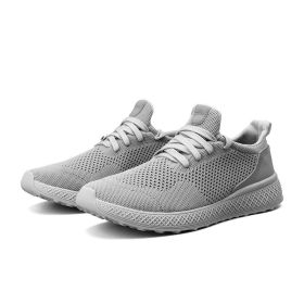 Male Comfortable Mesh Sneakers Soft Sole Jogging Sports Shoes Men Lightweight Breathable Outdoor Running Walking Footwear Soft (Color: GRAY)