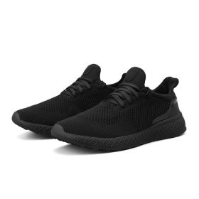 Male Comfortable Mesh Sneakers Soft Sole Jogging Sports Shoes Men Lightweight Breathable Outdoor Running Walking Footwear Soft (Color: Black)