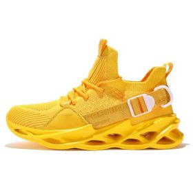 Women and Men Sneakers Breathable Running Shoes Outdoor Sport Fashion Comfortable Casual Couples Gym Mens Shoes Zapatos De Mujer (Color: 133 yellow)