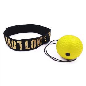 Boxing Speed Ball; Head-mounted PU Punch Ball MMA Sanda Training; Hand Eye Reaction; Home Sandbag Muay; Thai Boxer Fitness Equipment (Color: YELLOW)