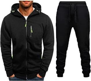 Mens 2 Piece Tracksuit Zipper Cardigan Hoodie Pants Sport Suit Running Jogging Athletic Casual Tracksuit Set (size: XL)