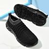 Spring Summer Autumn 39-48 Slip-on Casual Shoes Men Fly Woven Running Sneaker Soft Sole Comfortable Breathable Outdoor Sport