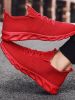 Spring Summer Autumn Men Casual Shoes Portable White Large Size Outdoor Breathable Mesh Fashion Sport Black Red Running Sneakers